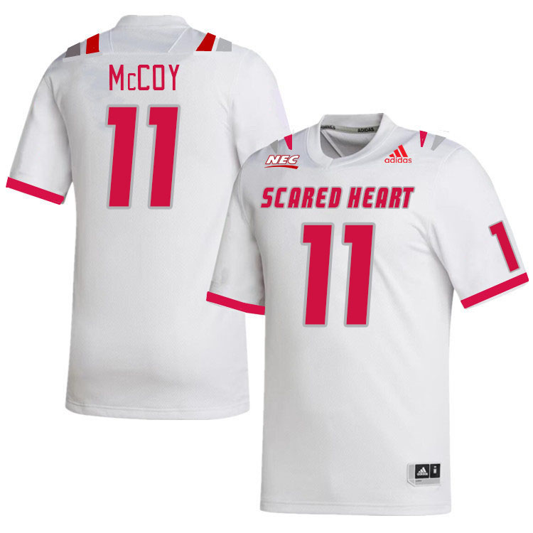 Men-Youth #11 Rob McCoy Scared Heart Pioneers 2023 College Football Jerseys Stitched-White